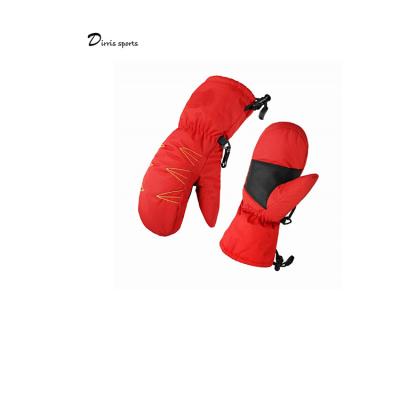 China Outstanding Quality Windproof Hand Shielding Soft Orange Cold Proof Kids Ski Mittens for sale