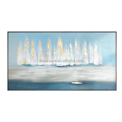 China Modern Abstract Handmade Oil Painting Boat Sailing Oil Painting On Canvas, Floral Wall Art For Living Room for sale