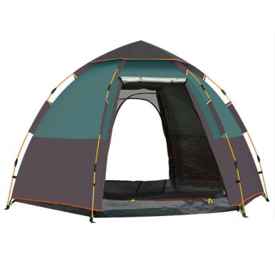 China Waterproof large tent hexagonal tent waterproof automatic moving outdoor noise up camp tent thickening type for sale