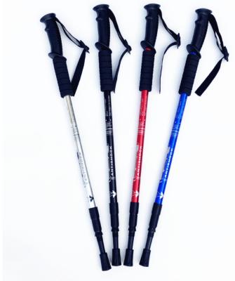 China Portable Folding Trekking Pole Aluminum Alloy Hiking Pole Solid Durable Walking Stick for sale