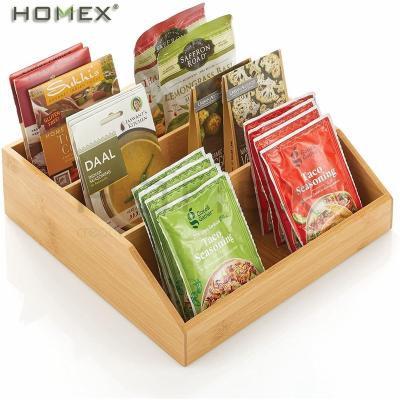 China Sustainable Bamboo Food Storage Bin With 3 Compartments For Buffet, Galley, Shelf / Plant From Homex_BSCI for sale