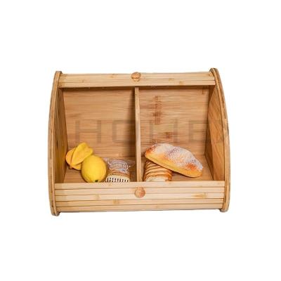 China Sustainable Extra Large Kitchen Bread Storage Container Bin , Bamboo Bread Box With Lid For Kitchen for sale