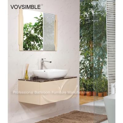 China Venus Eco - Friendly Top End Bathroom Furniture , White Painted Bathroom Cabinet With Natural Marble Vanity Top for sale