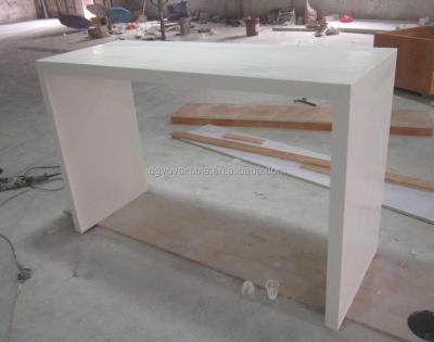 China Customized acrylic modified solid outdoor table easy to clean, custom white artificial marble bar table for sale