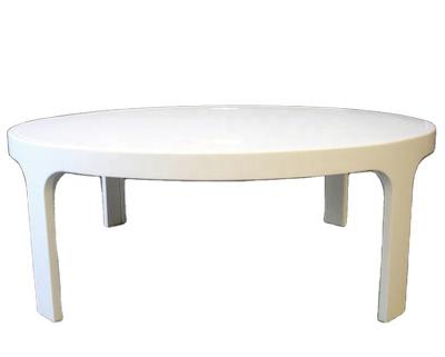 China 2022 modern pure white artificial stone table with stainless steel table base for sale