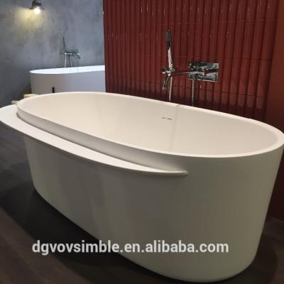 China Customized Surface Round Material Eco - Friendly Solid Corner Bathtub for sale