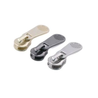 China Cheap Custom Made Style Nickel Free Modern Coat Engraved Logo Metal Zip Puller Slider for sale