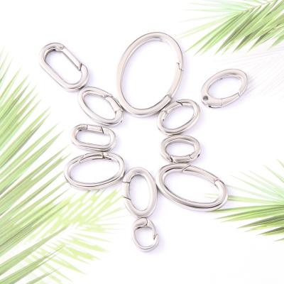 China DIY Jewelry Accessory Simple Style Oval Open Jump Ring Clasp Jewelry Accessories Silver Plated Customized Size Stainless Steel Clasps and Hooks Opp Bag for sale