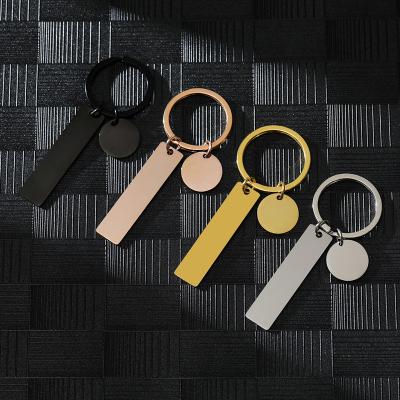 China Custom Fashion Personalized Stainless Steel Laser Name And Date Key Chain For Car Logo Keyring Key Chain For Men Women Kids for sale