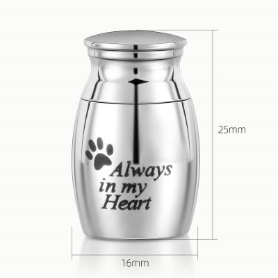 China Viable Memorial Urn Stainless Steel Small Cremation Metal For Pet Casket Ashes Funeral Urns Silver Urns For Dog Cat Animals All-Season for sale