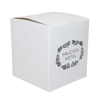 China Custom gold stamp white luxury round foldable gift scent jar candle packaging box for sale