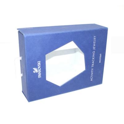 China Custom Jewelry paper box cosmetics gift Packaging Box With Clear Window for sale