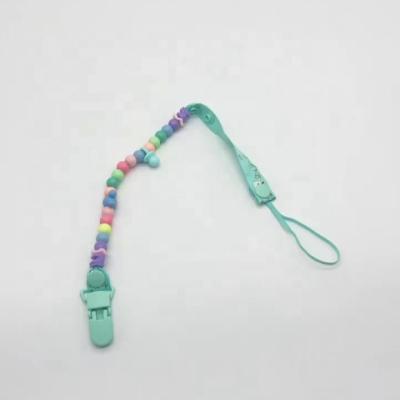 China Soft Chain Toy New Style Colorful Silicone Baby Teether Clip Silicone Molar Pacifier Clip Anti-Drop Chain for sale