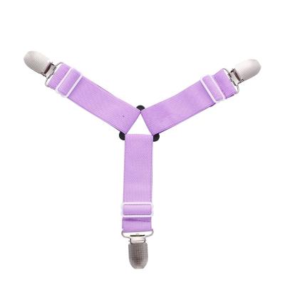 China Wholesale 4 Pcs Effective Set Color Box Packing Colorful Triangle Sheet Holder Clip Clip Suspender Sheet Clips For Bedroom for sale