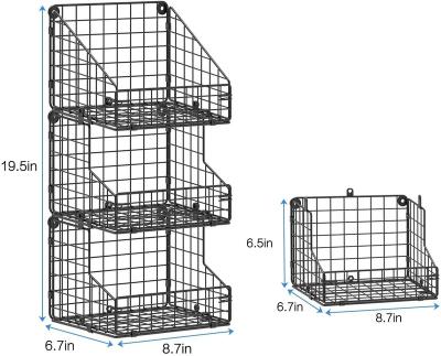 China Viable Multi-Purpose Folding Stackable Organizer Metal Wire Storage Basket Countertop 3 Tier Kitchen Rack for sale