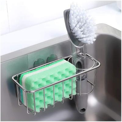 China Good Quality Viable Drainer Liquid Brush Holder And Inexpensive Stainless Steel Kitchen Sponge Holder Sink Organizer Soap Liquid for sale