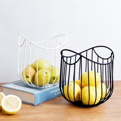 China Contemporary Portable Household Living Room Kitchen Fruit Drain Basket Iron Storage Drain Basket Fruit Basket Fruit Rack for sale