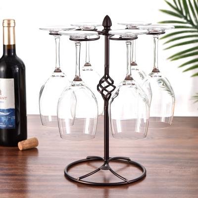 China Bar Restaurant Buckets Wine Racks Wine Coolers and Stands Metal Bottles Stemware Wine Rack Viable Glass Wine Holder for sale