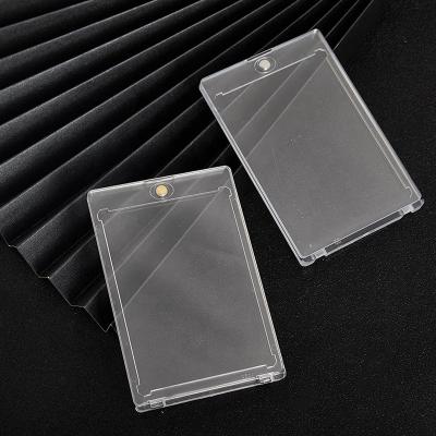 China Diamond Corner Leshiny Hard Clear Protective Display 75pt 130pt Baseball Card Holder Waterproof UV Magnetic Case for sale