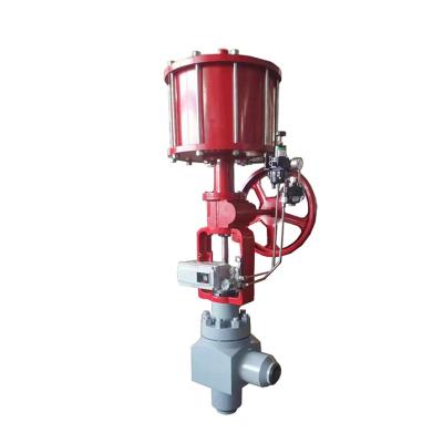 China General pneumatic type angle control valves use forged steel material and intelligent positioner with regulator for sale