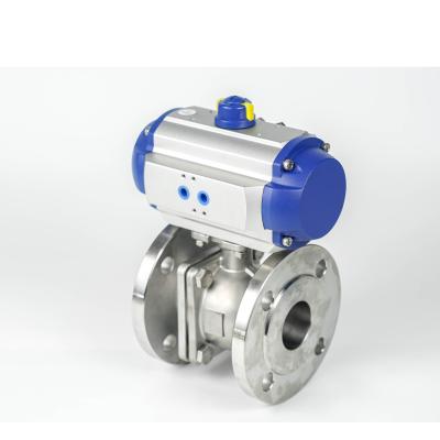 China DN50 SS304 150LB Stainless Steel Refining Pneumatic Ball Valve for sale