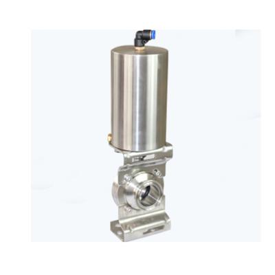 China DN32 SS316L SMS ISO Refined Butterrfly Sanitary Pneumatic Valve Used For Beverage Industry for sale