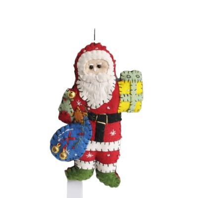 China Artificial Christmas Knitted Fabric Santa Clause Stockings Hanging Ornament Decoration For Christmas Tree for sale