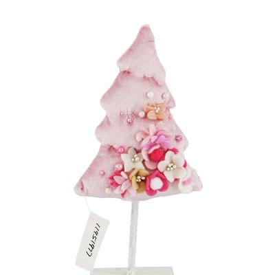 China SIHE Hot Sale Pink Mini Christmas Tree Includes Small Flower Cloth Bag Base Christmas Tree Decoration for sale