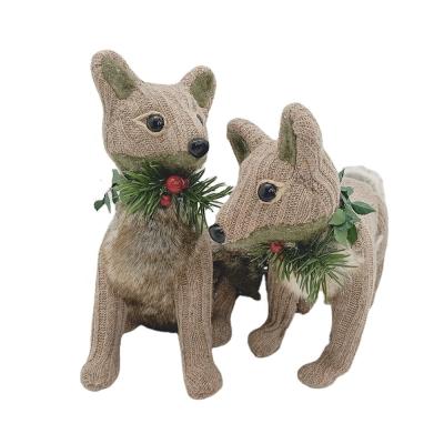 China Home Decoration Christmas Fox Fox Decoration For Holiday Xmas Fabric Fox Table Decoration Low Prices For Sale for sale