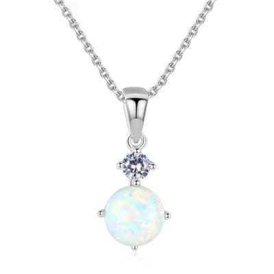 China 2020 Shiny Silver Zircon STARLAND Chain White Jewelry Sterling Silver Fire Opal Jewelry FASHIONABLE 925 Necklace for sale