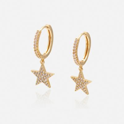 China 2020 STARLAND FASHION Jewelry Earring Fashion Brass Geometric Star Earring With Gold Plated Earring For Female for sale