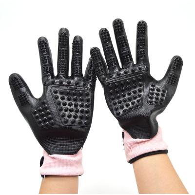 China Small Animals Pet Massage Bathing Gloves Five-finger Gloves Pet Relieving Grooming Hair Palm Cleaning Gloves for sale