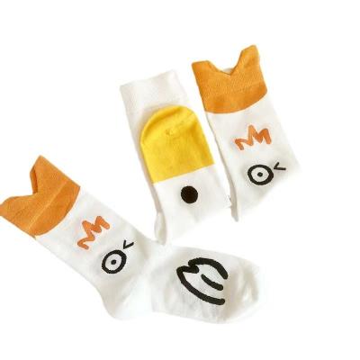 China New Custom Made Sporty Japanese Korean Style Cartoon Logo Legs Breathable Spring Autumn Casual Socks Women's Socks for sale