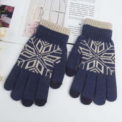 China Warm Winter Adult Custom Knit Gloves Acrylic Touch Screen With Phone Gloves for sale