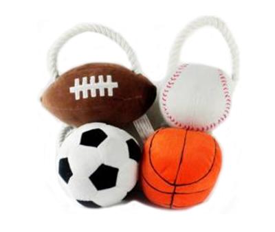 China Stable Plush Basketball, Football, Baseball and Rugby Squeaker Pet Toy, China Factory Wholesales Pet Product for sale