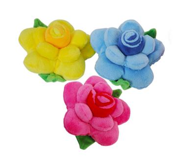 China Viable Factory Wholesale Rose Flower Pet Plush Toys Dog Throw Toys Pet Squeaker Toys for sale