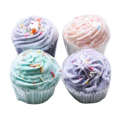 China Pain Relief Aromatic Bath Butter Cupcake Fizzy Bath Bomb For Home Spa Bath Creamer for sale