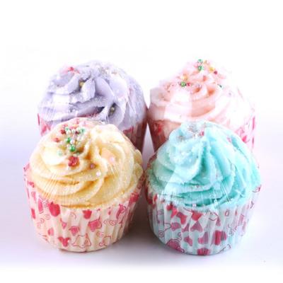 China Pain Relief Private Label Double Moisturizing Bath Bombs Pretty Cupcake Bath Bombs Round For Spa Bomb Bath for sale