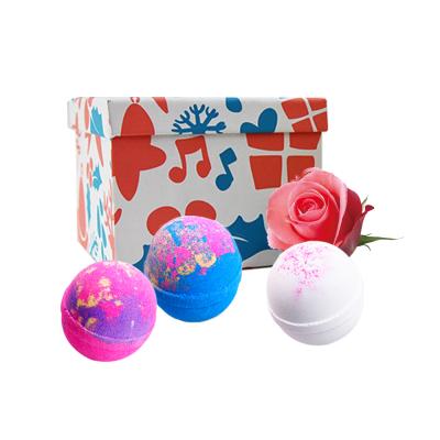 China Home Hotel Spa Bathroom Bath Wholesale Natural Bomb Displacement Colorful Fizzy Ball Moisturizing Bubble Bath Ball Gift Set for sale