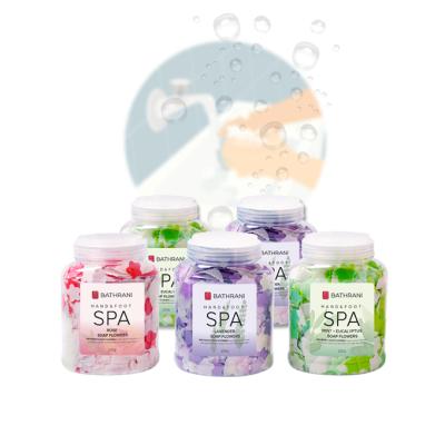 China Bath Confetti Basic Cleansing Mixed Flower and Leaves With Essential Oil Natural Custom Shaped Bath Soap for sale