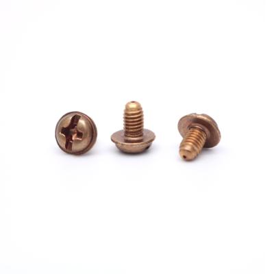 China Round Customized Red Brass Round Head Sou Machine Screws With Washer for sale