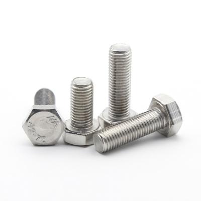 China SS304 SS316 Stainless Steel A2-70 Hexagon Head Screws Full Threaded Hex Bolts Din 933 for sale