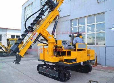 China 50M depth hydraulic photovoltaic pile hole drilling rig , Crawler mounted SOLAR pile hole drilling equipment for sale