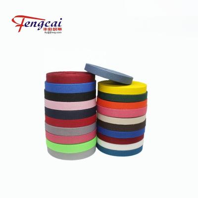 China Custom Color Webbing Belt 12mm Single Viable / Recycled Polyester Webbing for sale