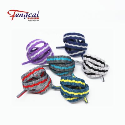 China 8mm Flat Stripe Studs Colorful Sports Laces for sale