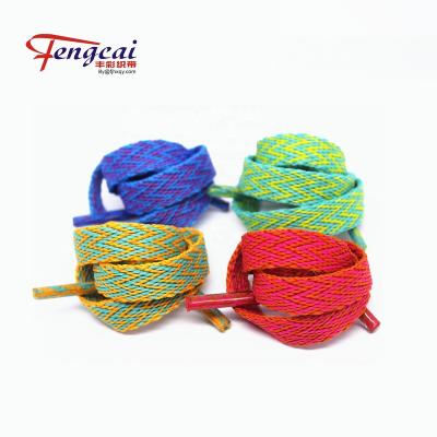 China 8mm Flat Weave Polyester Premium Lace Colored Laces for sale