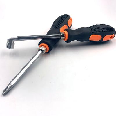 China Promotional Black Polypropylene Rubber Grip Dual Purpose Head Screwdriver for sale