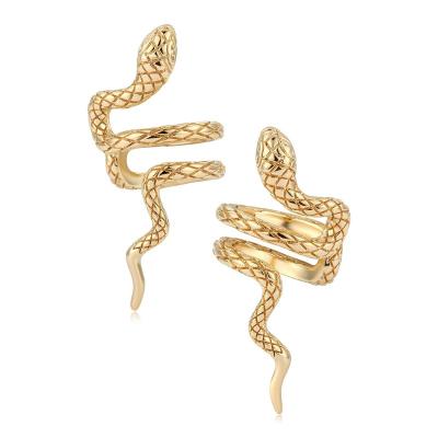 China New TRENDY Simple Chunky Non Piercing Delicate Animal Gold Plated Exaggerated Snake Ear Cuff Bohemian Earrings for sale