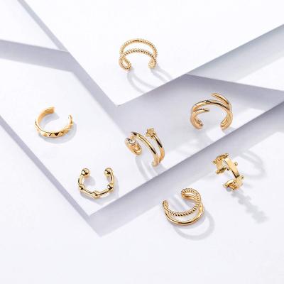 China TRENDY Custom Fashion Style Simple Gold Ear Cuff Earrings Women Ear Jewelry For Party Accessories for sale