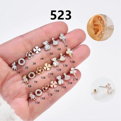 China CLASSIC White, Rose Gold Circle Cartilage Huggie Earring Tiny Round CZ Cross Cartilage Huggie Earring Helix Rook Ear Piercing Jewelry for sale